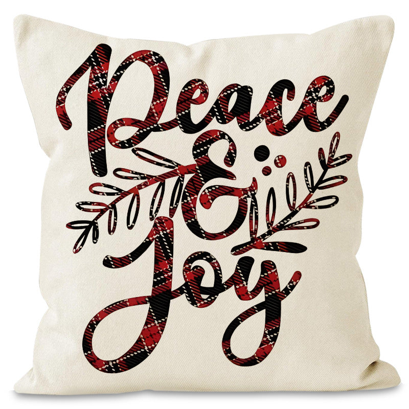 Snowflake & Deer Linen Cushion Cover