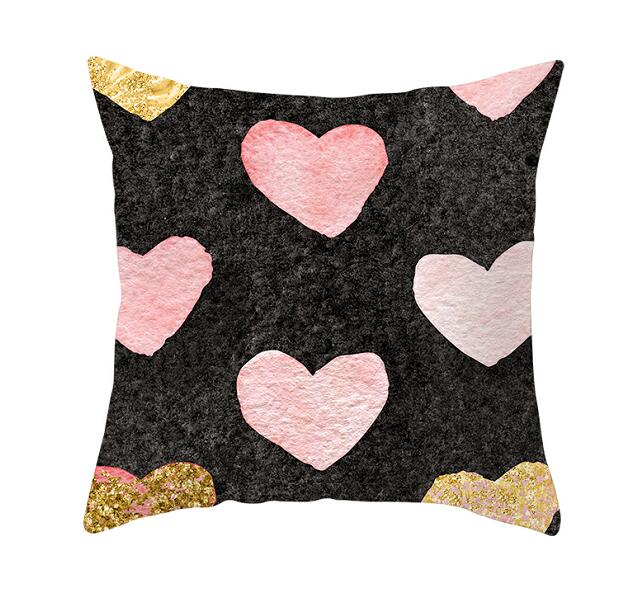 Heart Print Cushion Cover