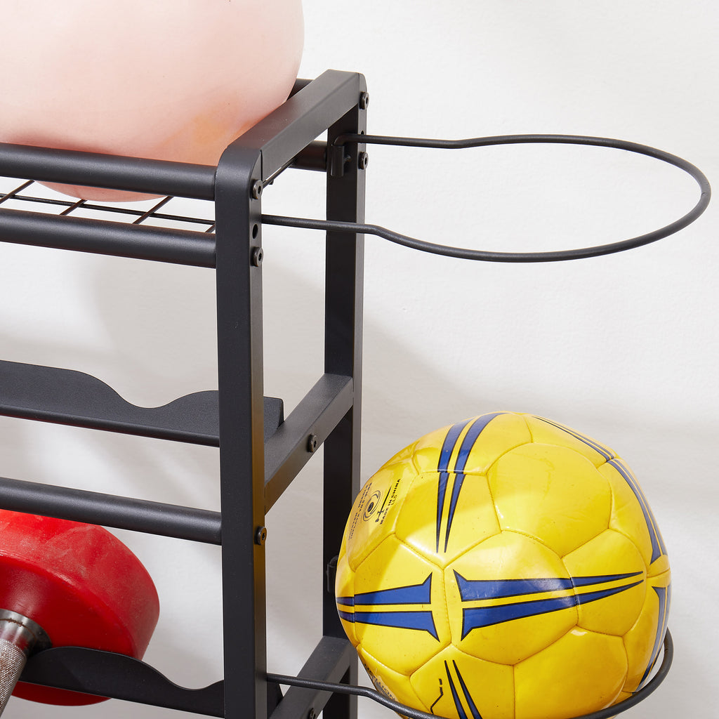 Four-Tier Metal Storage Rack with Wheels