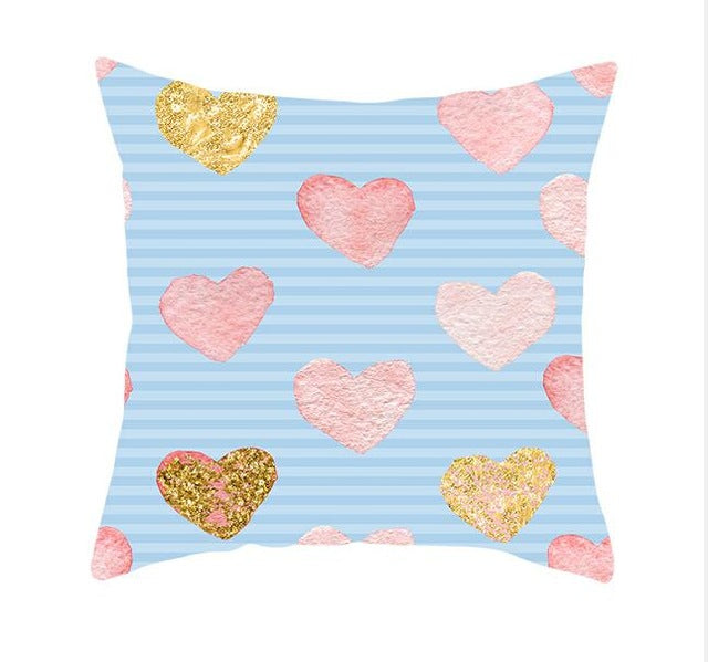 Heart Print Cushion Cover