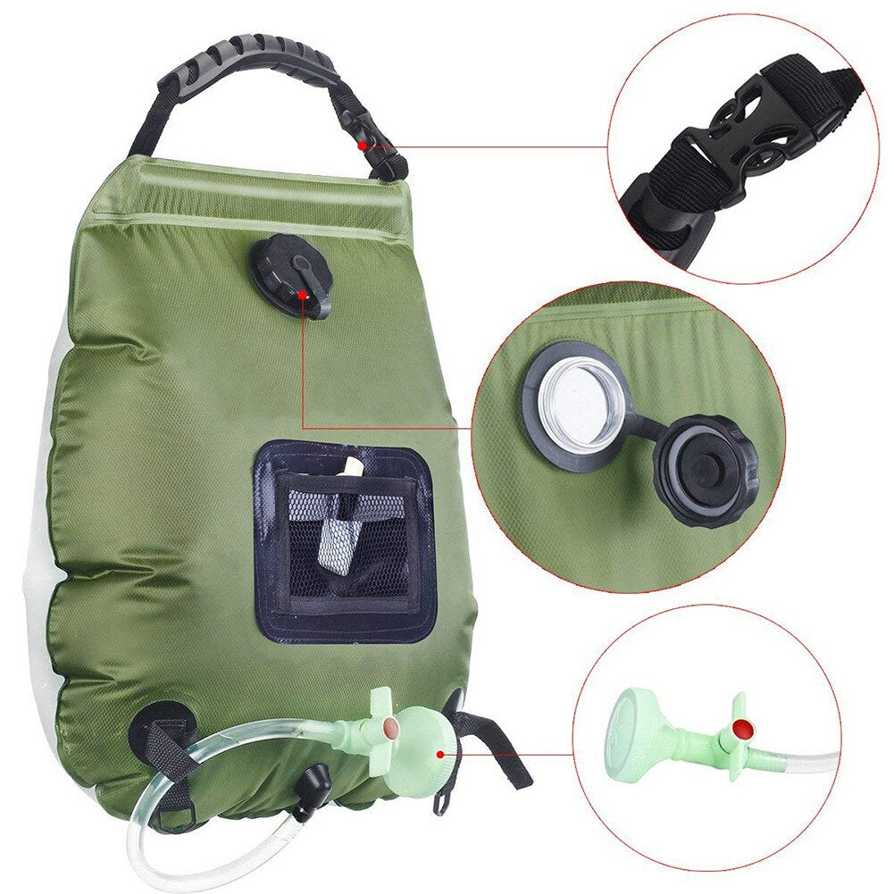 20L Solar-Heated Portable Camping Shower