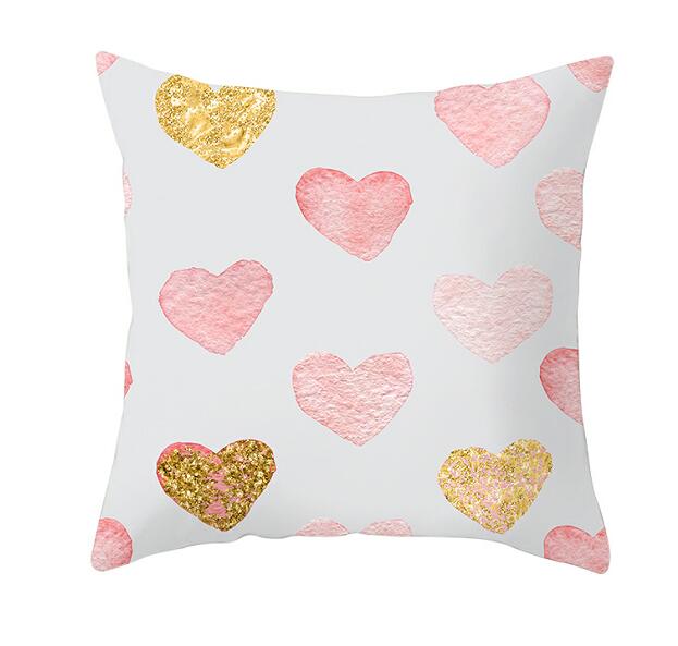 Heart Print Cushion Cover