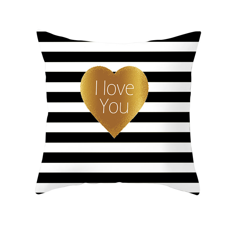Heart Print Cushion Cover
