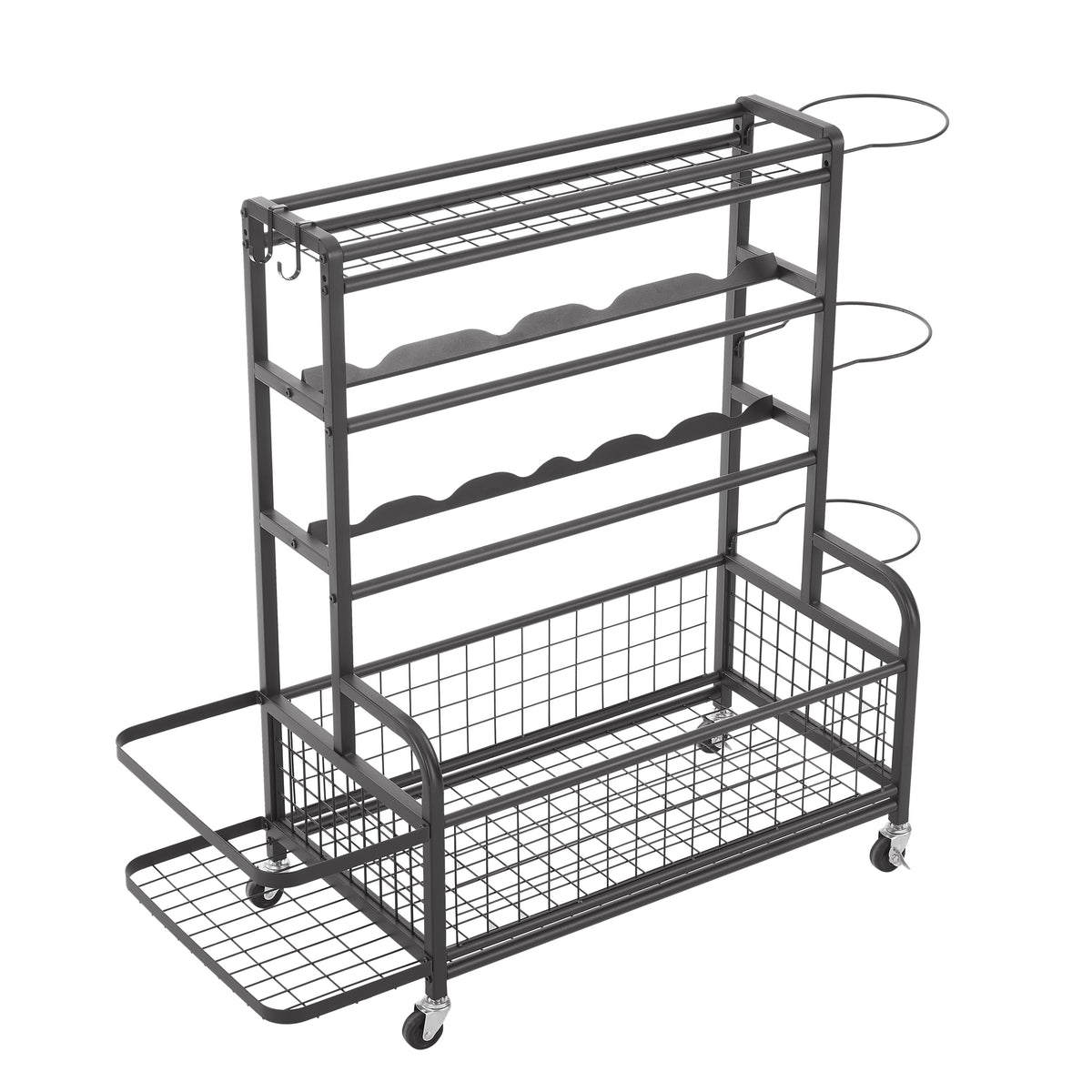 Four-Tier Metal Storage Rack with Wheels