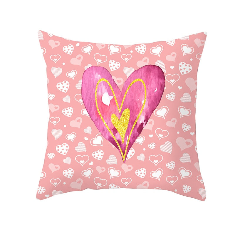 Heart Print Cushion Cover