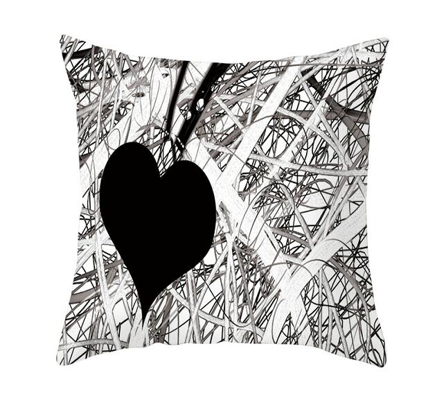 Heart Print Cushion Cover