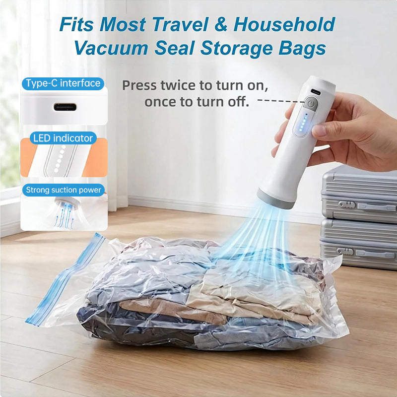 Rechargeable Vacuum Pump for Storage Bags