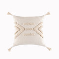 Tassel-Trim Boho Cushion Cover, 45x45cm