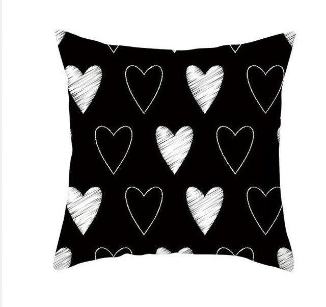 Heart Print Cushion Cover
