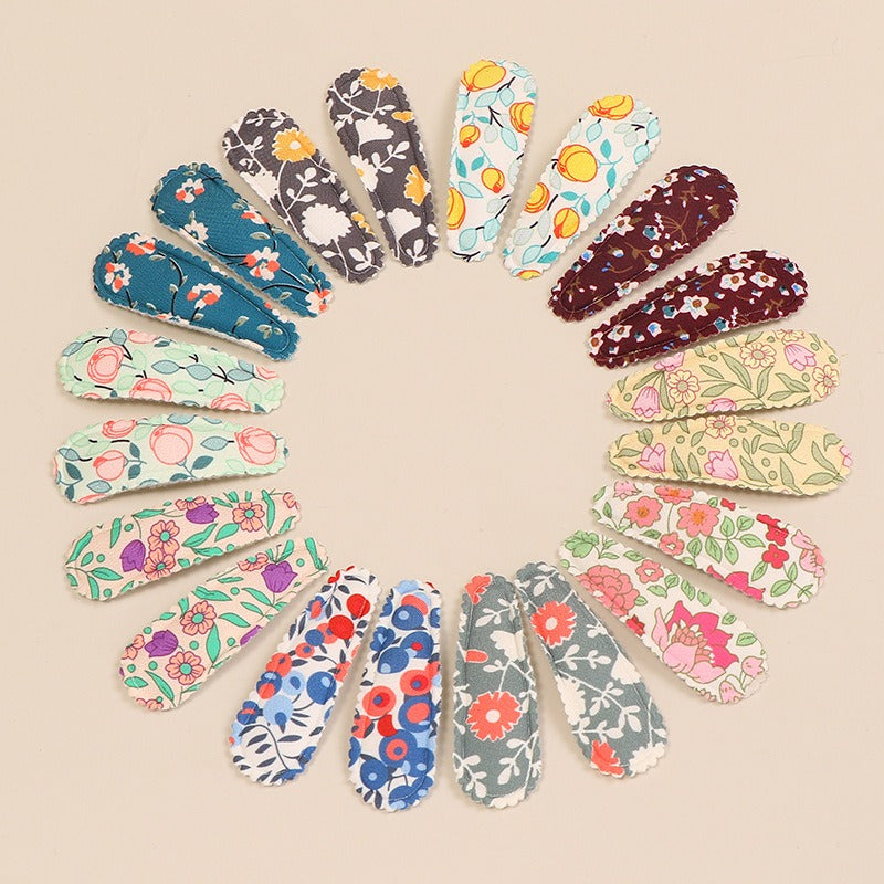 Floral Print Kids' Hair Clips, 10 or 20 Pack