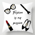 Pink Letter Print Cushion Cover, 45x45cm