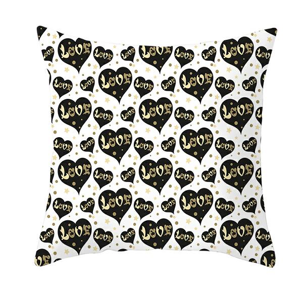 Heart Print Cushion Cover