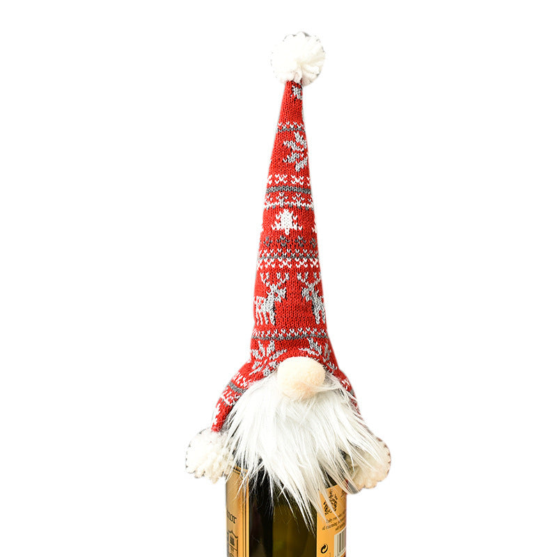 Knitted Christmas Wine Bottle Cover Set