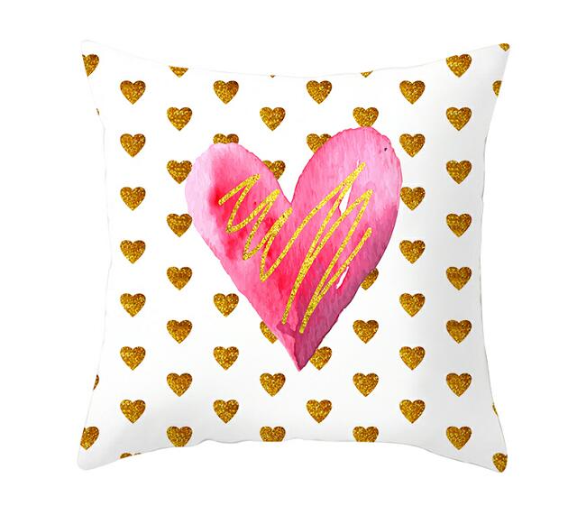 Heart Print Cushion Cover