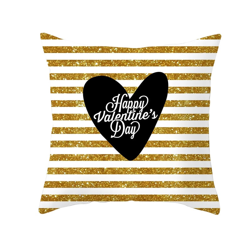 Heart Print Cushion Cover